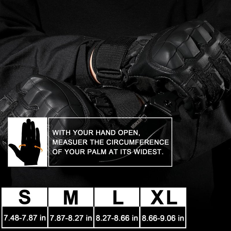 WTACTFUL Touch Screen Motorcycle Tactical Gloves for Men Airsoft Paintball Gear MTB Bike Cycling Cross-Country Motorbike ATV Hunting Hiking Riding Driving Work Outdoor Full Finger Gloves S Black
