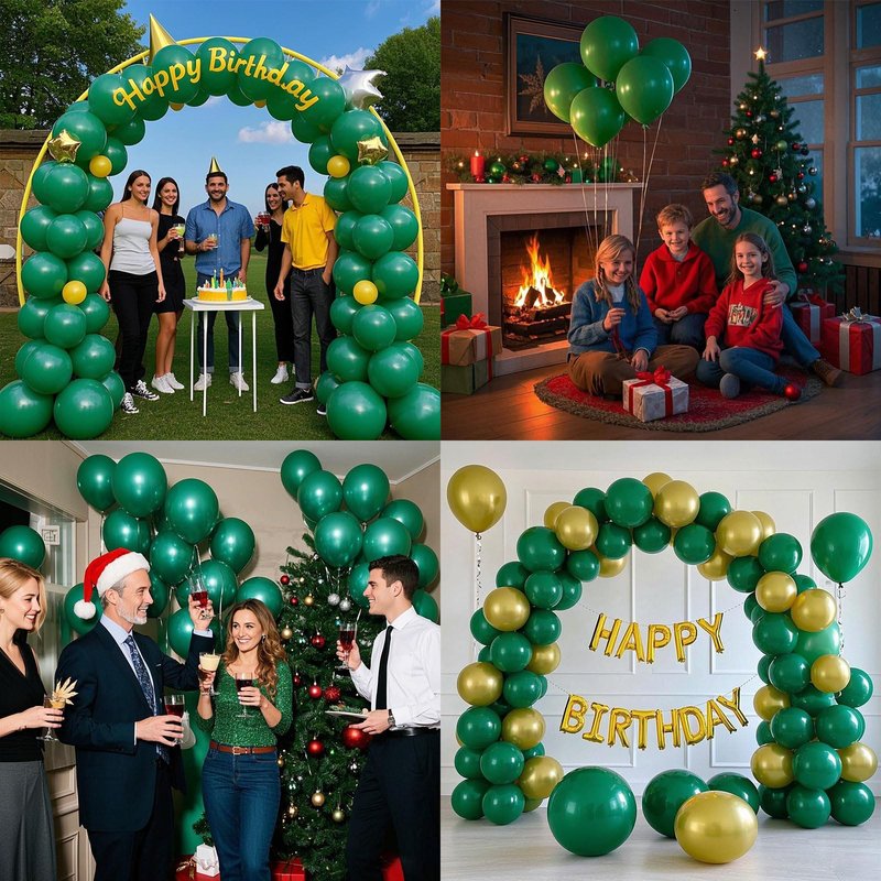 Green Balloons Dark Green Birthday Decorations 100 Pack 12 inch Round Party Balloons for Dark Green Themed Graduation Anniversary Christmas Birthday Party St Patricks Day Backdrop Decorations
