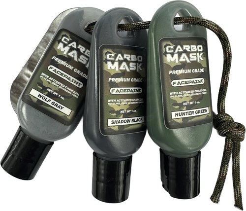 Carbomask Camo Face Paint 1 oz. Three-Pack - No Grease, No Glare, Easy Removal