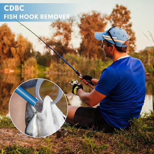 CdbC Fish Hook Remover Tool, Aluminum Fishing Hook Remover Fish Dehooker Squeeze-Out Fish Hook Remover Dehooker Tool Fishing, 9.5inch