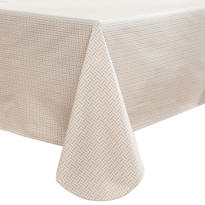 Walrus Heavy Duty Vinyl Tablecloth with Flannel Backing Waterproof Oil-Proof Plastic Table Cloth Stain-Resistant Wipeable Rectangle or Square Table Cover for Indoor and Outdoor (Weaving, 60X102 Inch)