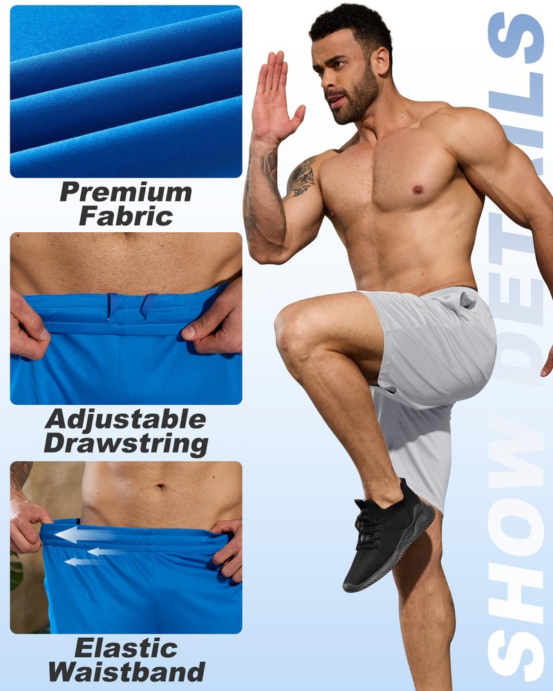 BALENNZ 7 Pack Mens Basketball Shorts with Pockets Mens Shorts Athletic Gym Workout Running Quick Dry Activewear 7AL