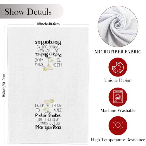 INDAJEDN Funny Margarita Gifts Kitchen Towels, Funny Dish Tea Bar Towels for Kitchen Home Bar, Margarita Decor, 16x24 Inches