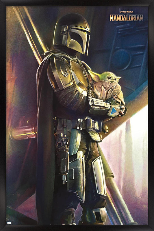 Trends International Star Wars: The Mandalorian - Held Wall Poster, 22.375" x 34", Black Framed Version