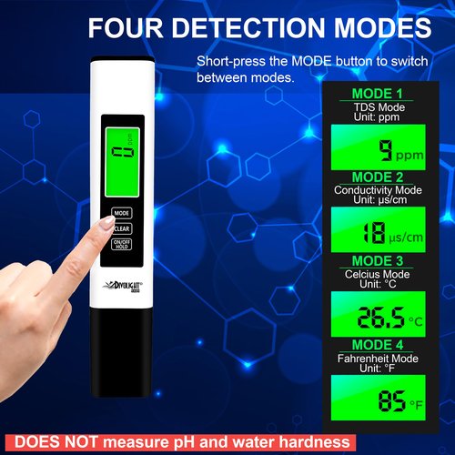 Divolight 4-in-1 Digital pH/ORP / H2 / Temp Meter with ATC, 0.01 Resolution High Accuracy Hydrogen Concentration Tester for Drinking Water Hydroponics Aquariums Swimming Pool Laboratory