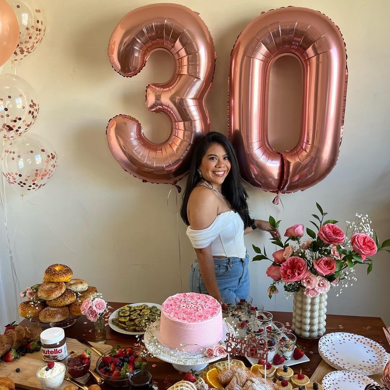Rose Gold Number 26 Balloon 40 inch, 26 Number Balloons, 26th Birthday Decorations, 26 Year Old Women Men Rose Gold Party Supplies