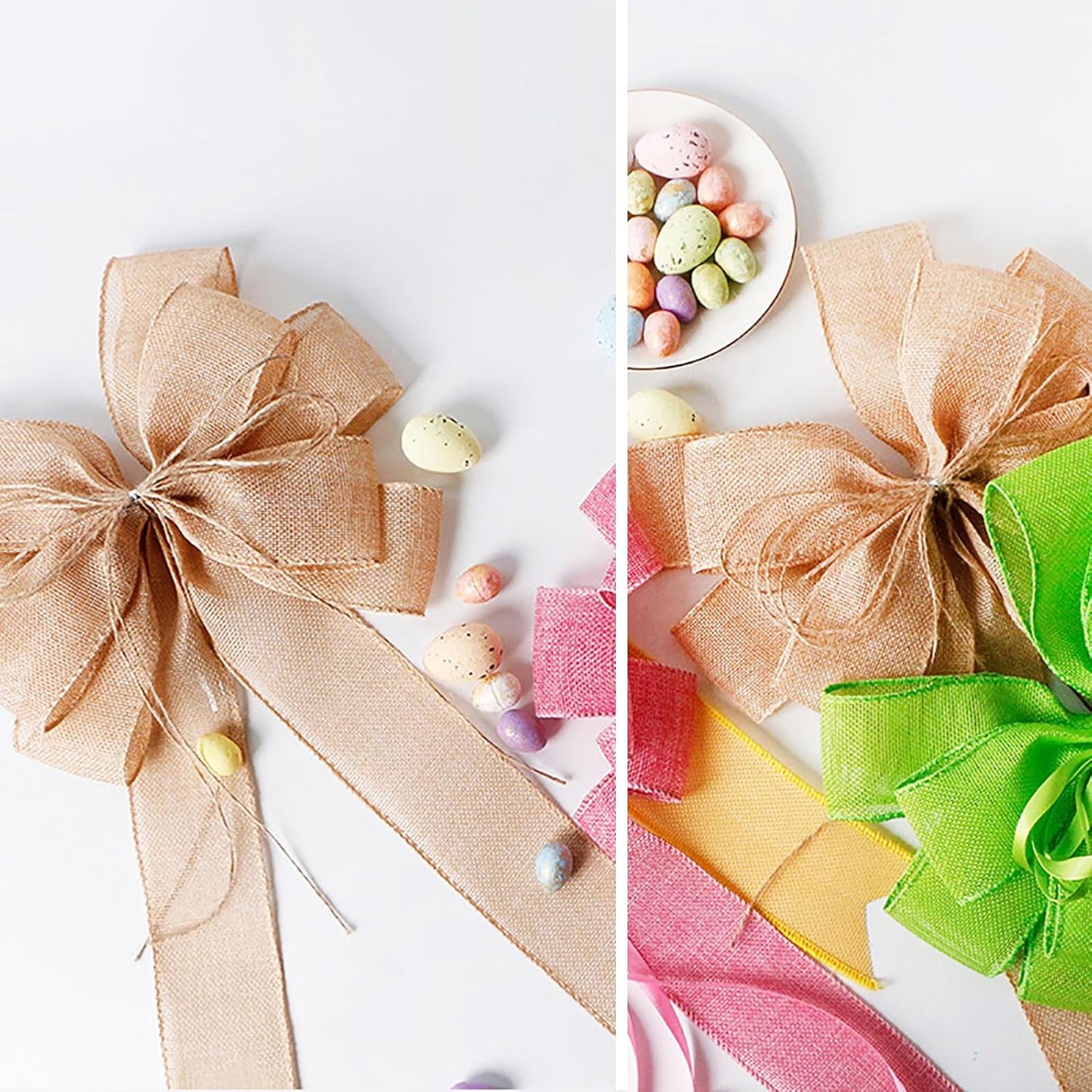 Jute Burlap Wreaths by [Brand Name] - Large Door Bows for Christmas, Weddings & Holiday Decor
