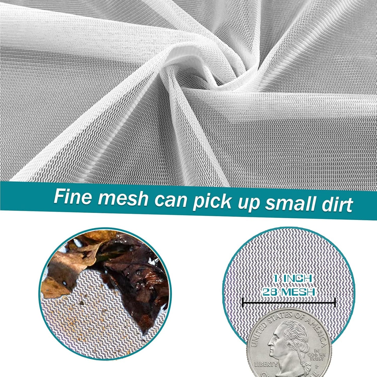 POOLWHALE Professional Pool Skimmer Net - Heavy Duty Leaf Rake with Deep Fine Nylon Mesh Bag | Fast Cleaning & Easy Debris Removal
