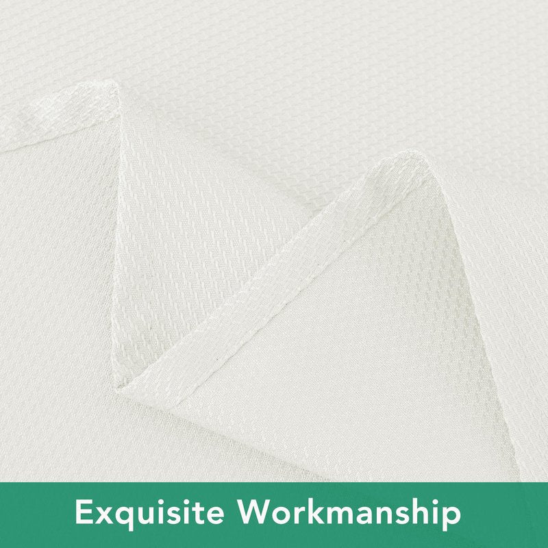 Biscaynebay Textured Fabric Round Tablecloths 70", Ivory Water Resistant Table Cloth Circle Folding Table Covers for Dining, Kitchen, Wedding, Parties etc. Machine Washable