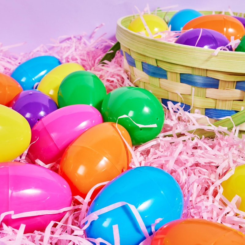 JOYIN 3.15" Easter Eggs, Fillable Plastic Eggs Empty Colorful Bright Eggshells with Hinge for Easter Hunt, Filling Treats, Party Favor, Basket Stuffers, Classroom Prize Supplies, 50 PCS