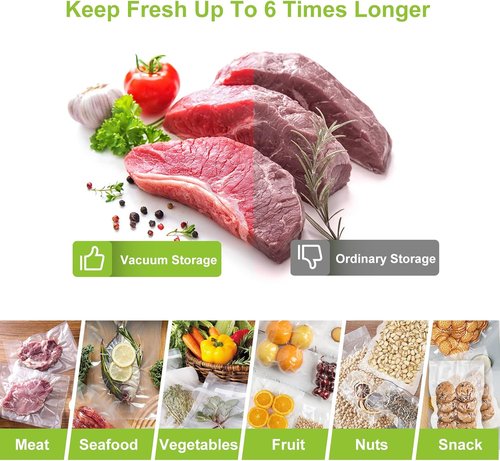 Bonsenkitchen Vacuum Sealer Bags - Heavy Duty 11" x 20' Rolls | BPA Free Food Storage & Sous Vide Cooking