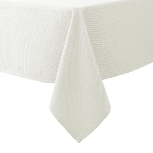 Biscaynebay Textured Fabric Tablecloths 90x132 Inches Rectangular, Ivory Water Resistant Tablecloths for Dining, Kitchen, Wedding, Parties etc. Machine Washable