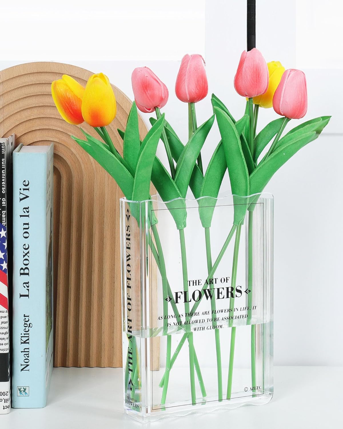 Skiennix Book-Shaped Vase - Aesthetic Flower Holder for Home & Office Decor | Clear Design for Book Lovers