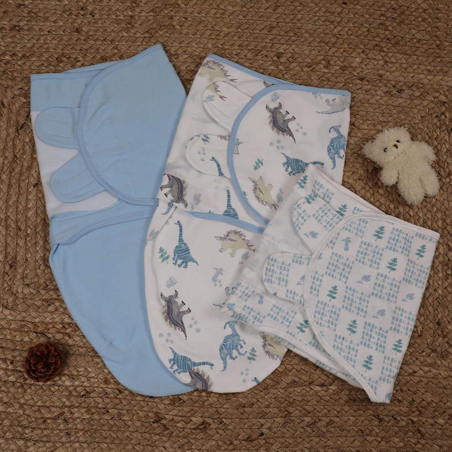SwaddleMe Baby Swaddle Sleep Sacks - 3-Pack Organic Cotton Wraps with Adjustable Wings | Breathable Blankets for 0-3 Months