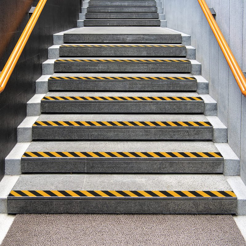 SinoPack Anti Slip Tape Black and Yellow 6in x 40ft, Heavy Duty Grip Tape for Stairs, Ramps, Truck Steps, Floors, Waterproof Non-Slip Traction Tape for Indoor & Outdoor Safety Hazard Warning