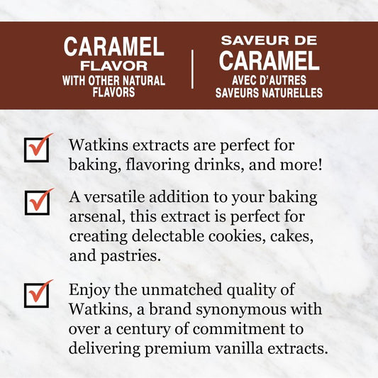 Watkins Caramel Flavor, 2 oz. Bottles, Pack of 6 (Packaging May Vary)