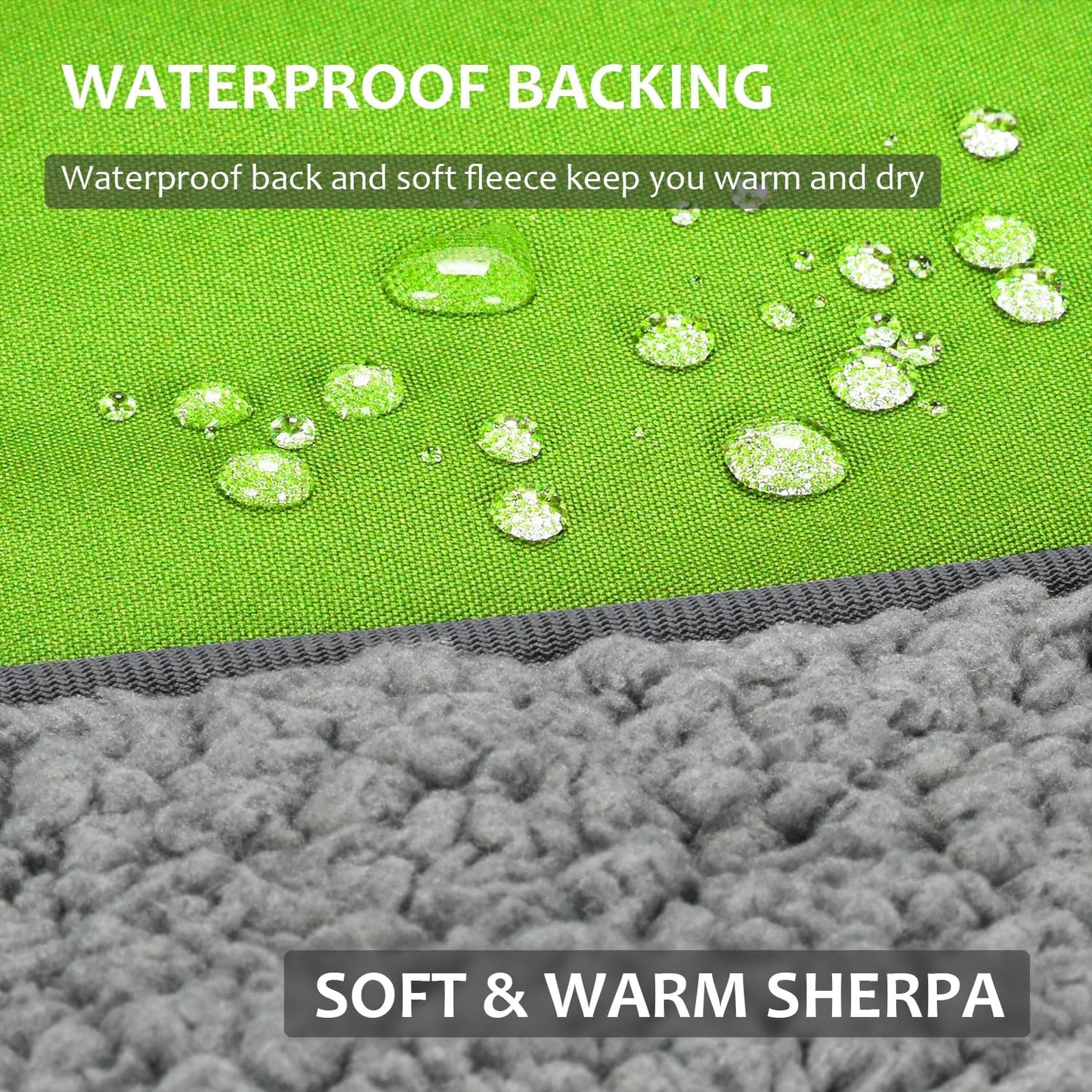 Tirrinia Large Waterproof Outdoor Blanket, Soft Warm Windproof Stadium Blanket with Sherpa Fleece and Foldable for Outdoor Sport, Baseball, Football, Beach, Concerts, Car