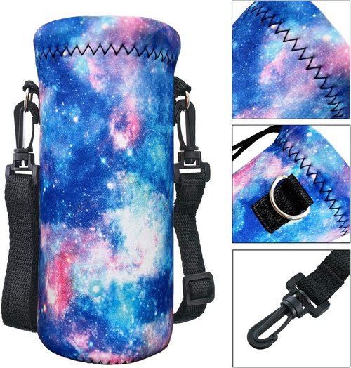 Insulated Neoprene Water Bottle Carrier Sling for 24oz/32oz Bottles - AUPET with Shoulder Strap