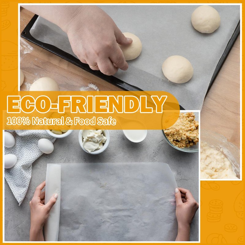 DTFMZOV Unbleached Parchment Paper Roll for Baking 12in x 49ft, 3 Pack of 12in x 16.3FT, Parchment Paper Built-in Metal Cutter, Non-Stick for Baking, Grilling, Air Fryer, Meal Prep, Pans and Oven