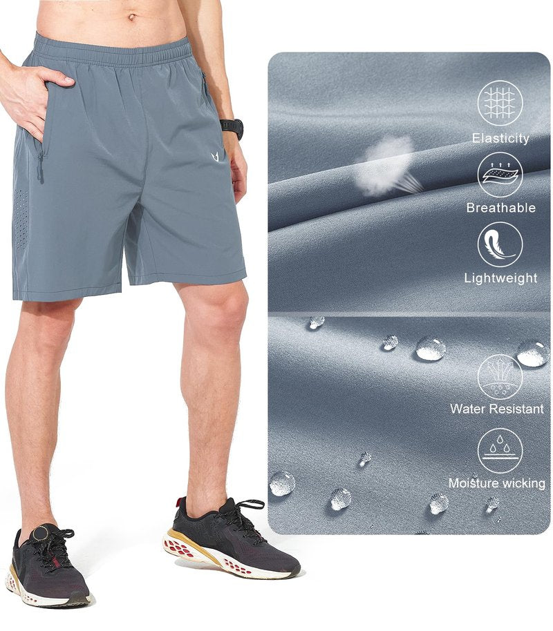 NORTHYARD Men's Athletic Running Shorts Quick Dry Workout Shorts 7"/ 5"/ 9" Lightweight Sports Gym Basketball Tennis Hiking Exercise CLOUDGREY XL