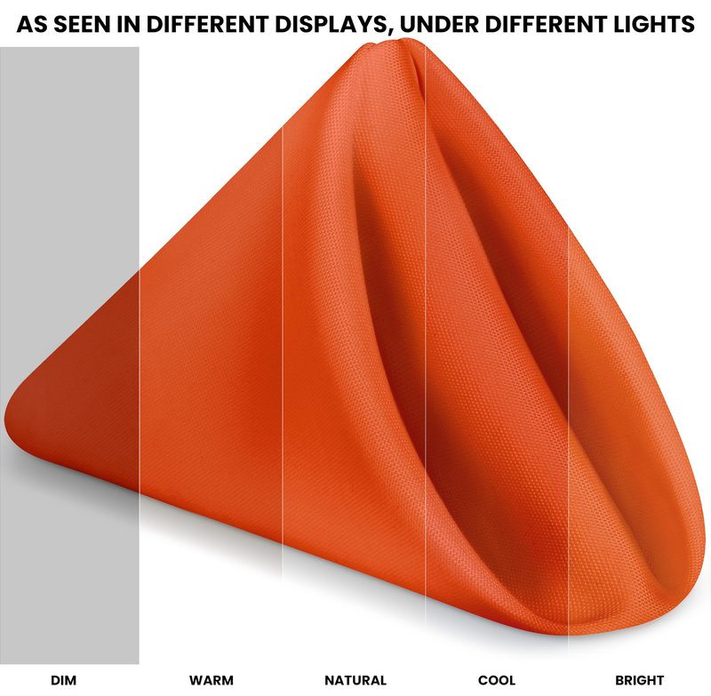 Utopia Home [24 Pack, Orange] Cloth Napkins 18x18 Inches, 100% Polyester Hemmed Edges, Washable and Reusable Ideal for Parties, Weddings and Dinners
