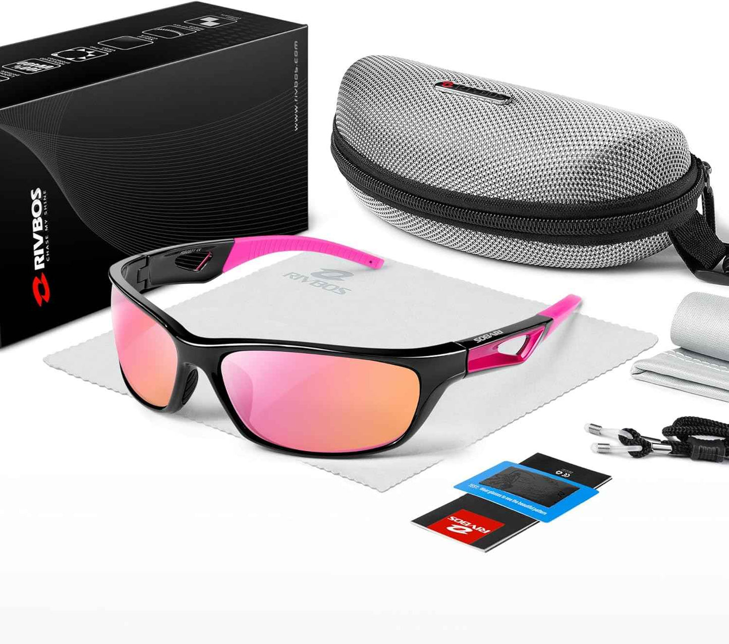 RIVBOS Polarized Sports Sunglasses for Men & Women - TR90 Frame for Cycling, Fishing, Running