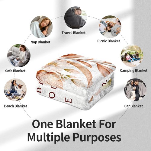 Jnufoju Birthday Gifts for Mom, Mom Birthday Gifts from Daughter Son, Unique Gift for Mothers Birthday, Mothers Bday Gift Fleece Blanket 60 x 50 Inch