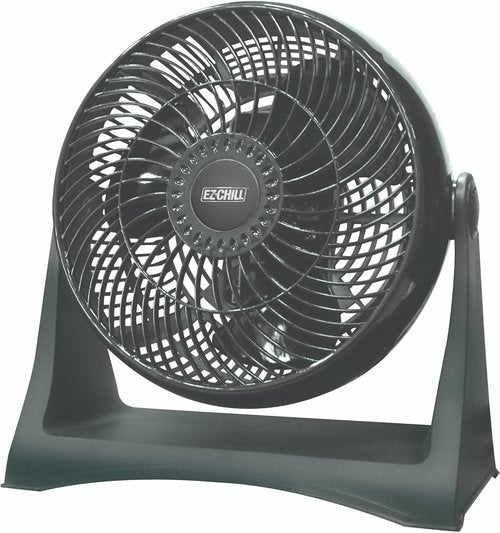 EZ-Chill 8" High-Velocity Wall-Mountable Fan - 3-Speed Adjustable Tilt, Black Finish