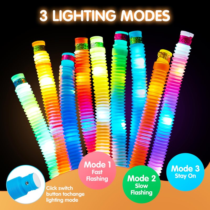JOYIN 9 Pack Glow Sticks Party Favors for Kids, Light Up Pop Tubes Glow Necklaces Bracelets Party Supplies for Toddlers Boys Girls Birthday Gifts, School Classroom Goodie bags, Treasure Box Toys