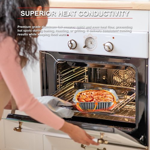 GrillChef 8x8 Aluminum Foil Pans with Lids - Disposable Baking Pans for Cakes & Breads | 25 Pack