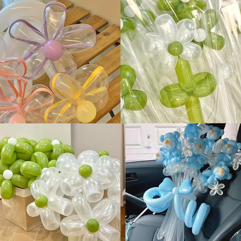 PIGETALE 100Pcs Clear 260 Balloons Transparent Long Balloons for Balloon Garland Thickening Skinny Latex Twisting Balloon for Animals Modeling Magic Clown Birthday Wedding Party Decorations