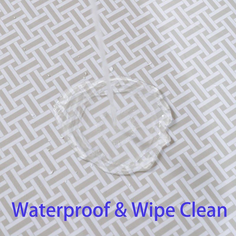 Walrus Heavy Duty Vinyl Tablecloth with Flannel Backing Waterproof Oil-Proof Plastic Table Cloth Stain-Resistant Wipeable Rectangle or Square Table Cover for Indoor and Outdoor (Weaving, 52X70 Inch)