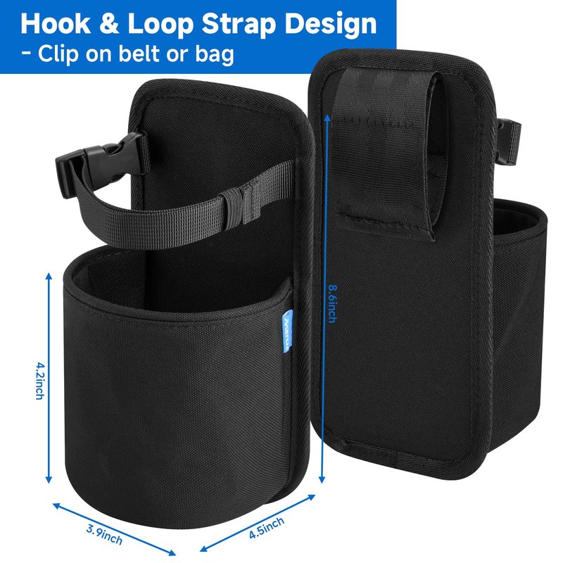 Xxerciz Water Bottle Carrier Holder with Belt Clip, Nylon Water Bottle Sleeve Insulated Beverage Bottle Pouch Bag for Walking Hiking Traveling (Belt Loops)