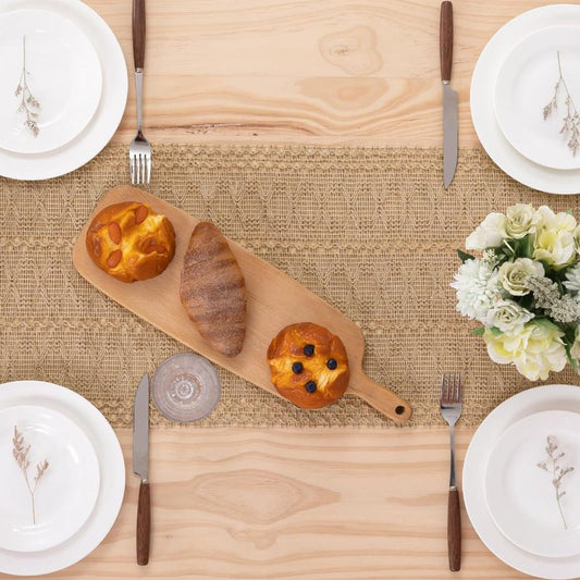 Niviy Burlap Boho Table Runner for Summer Home Decor 72 Inches Long, Brown Farmhouse Decor Rustic Small Macrame Woven Coffee Burlap Jute Table Runners for Fall Dining Dresser Scarf Table Decor