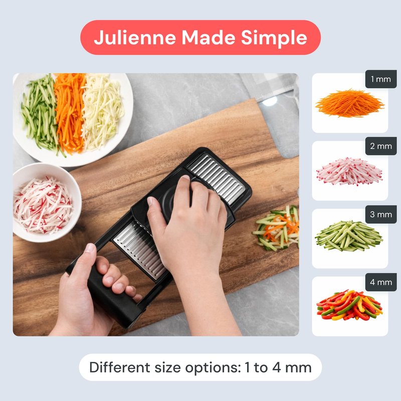 Fullstar Mandoline Slicer for Kitchen – Stainless Steel Vegetable Cutter & Cheese Grater with Adjustable Blades, Safety Glove & Catch Tray Included (7-in-1, Silver)
