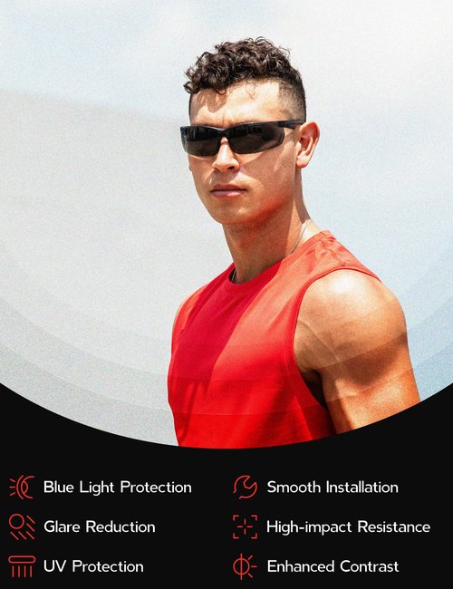 Fiskr Polarized Clip-On Sunglasses Flip Up Anti-Glare UV Protection Glasses for Oakley Litebeam OX8140 55mm - Compact Fit - Fire Red