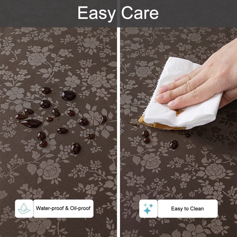 Smiry Rectangle Table Cloth, Waterproof Heavy Duty Vinyl Tablecloths, Wipeable Washable Table Cover for Kitchen and Dining Room (Coffee, 52" X 70")