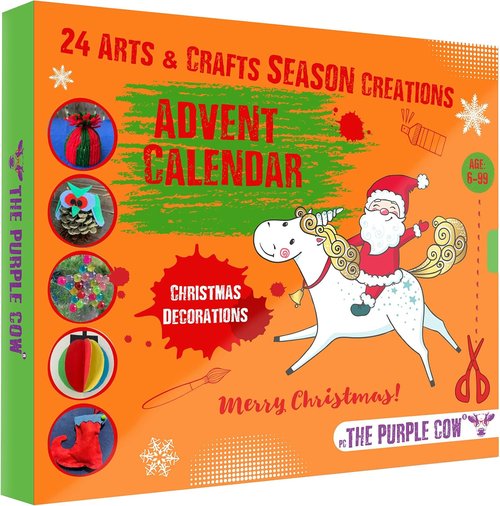 Christmas Countdown Advent Calendar - DIY Arts & Crafts Ornaments for Kids | 24 Days of Handmade Decorations