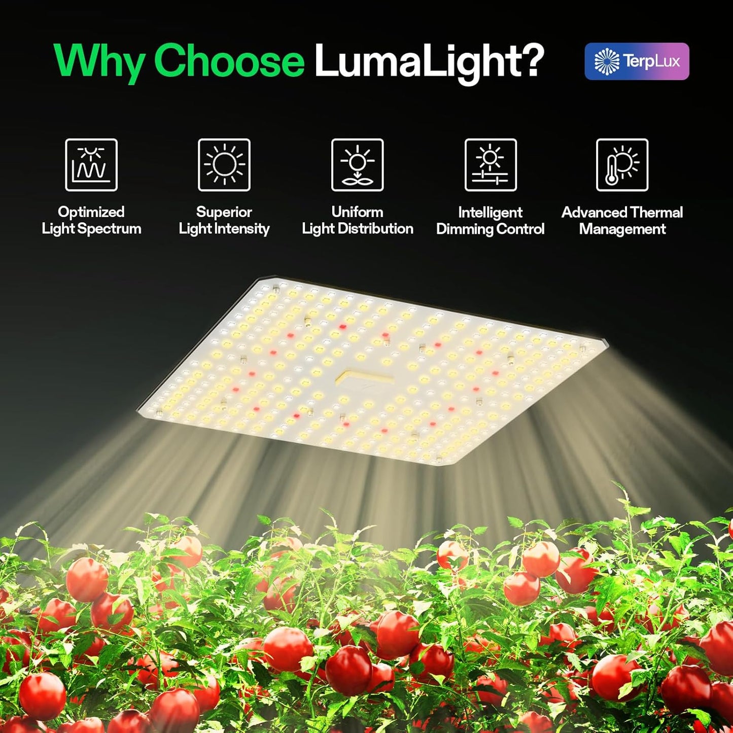 VIVOSUN LumaLight 100W LED Grow Light - Full Spectrum, Smart Dimmable for Indoor Plants & Seedlings | Fits 2x2/2x4 Tents