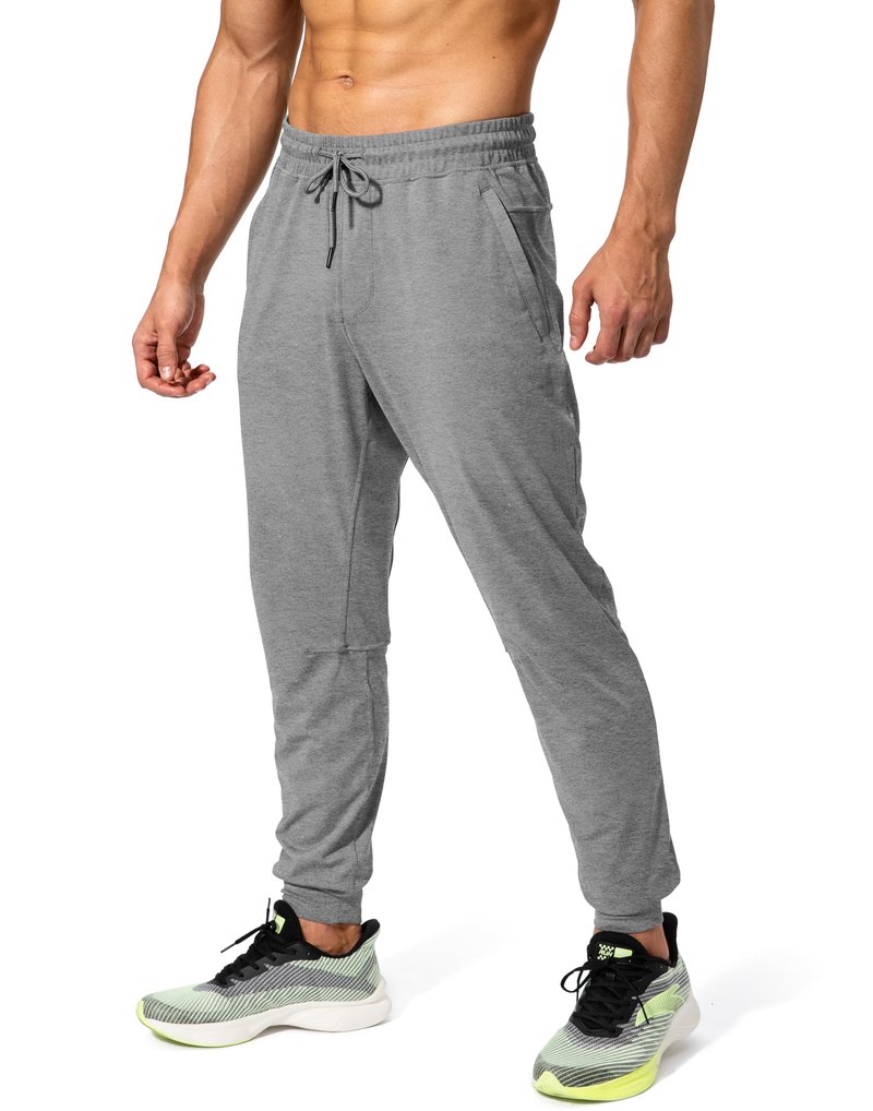 G Gradual Men's Sweatpants with Zipper Pockets Athletic Pants Traning Track Pants Joggers for Men Soccer, Running, Workout(Heathered Pitch Gray Light,XXL)