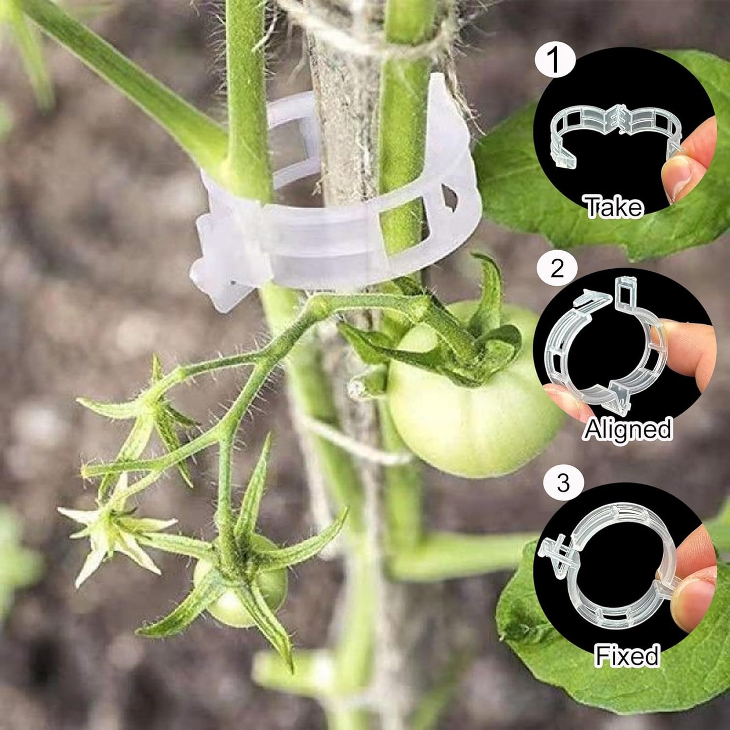Skiennix Plant Clips - 100 Pcs Adjustable Support Clips for Climbing Plants & Garden Use
