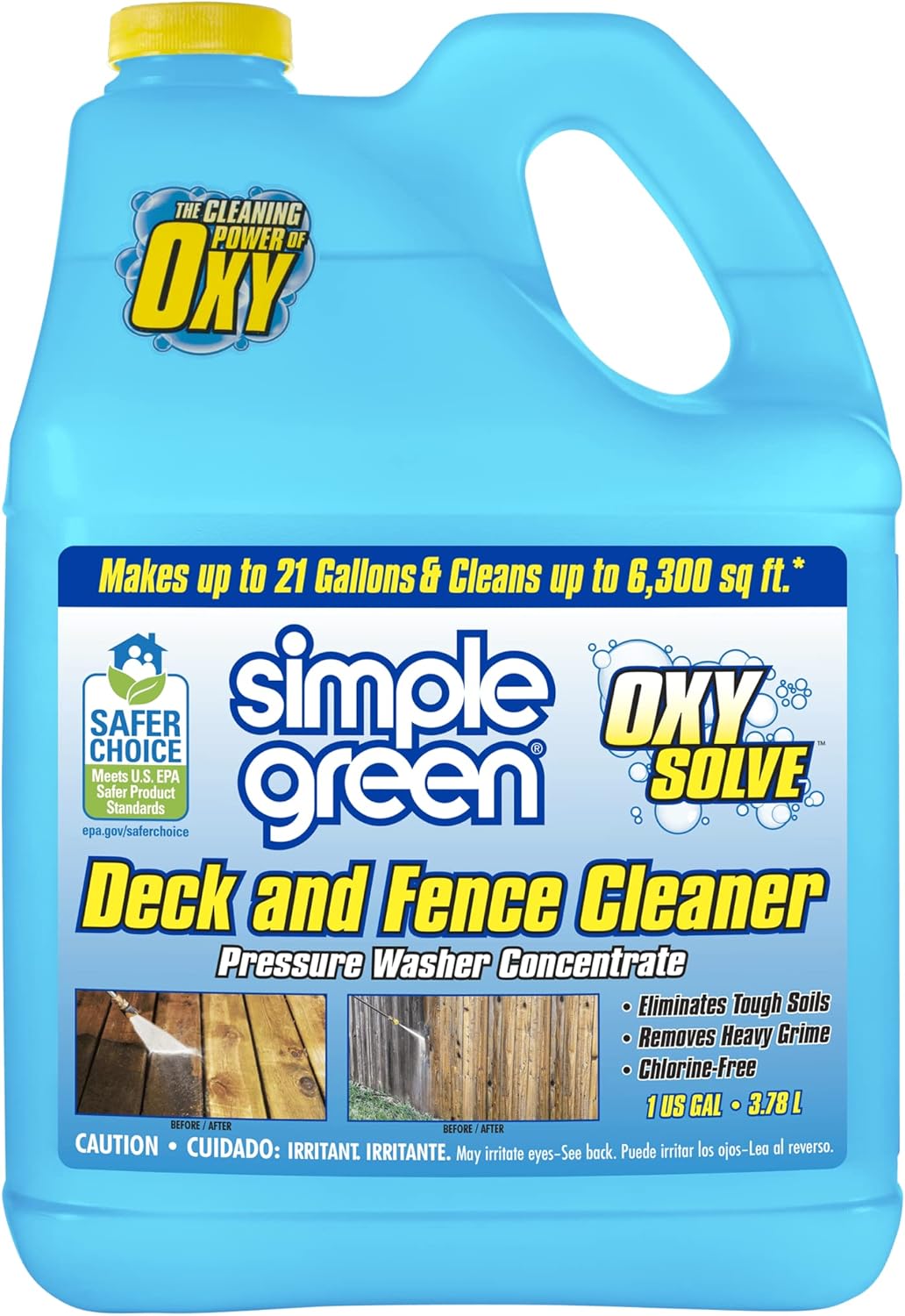 Simple Green Oxy Solve Pressure Washer Cleaner - Unscented, 128 Fl Oz | Ideal for Decks & Fences