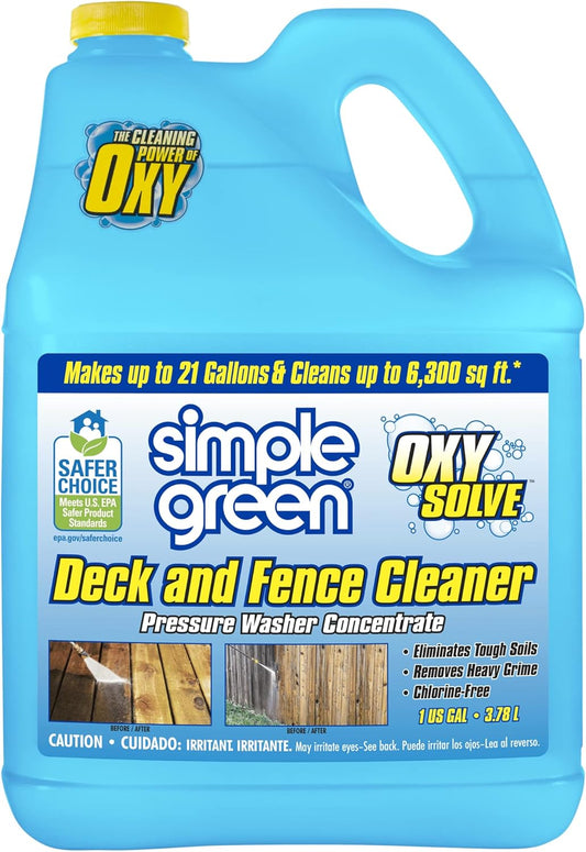 Simple Green Oxy Solve Pressure Washer Cleaner - Unscented, 128 Fl Oz | Ideal for Decks & Fences