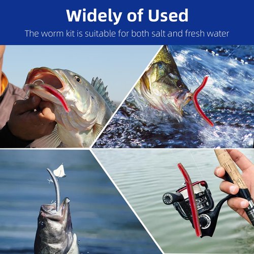 Bnqoe 30Pcs 4'' Wacky Worms Soft Fishing Lures Worm Soft Plastic Bass Baits Mixed Kit Plastic Worm Stick Baits for Freshwater Saltwater