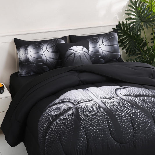 DORCAS 6 Pcs Cat Full Comforter Set with Sheets,Girls Full Size Bedding Set Cute Cat Bed in A Bag for Kids Teen