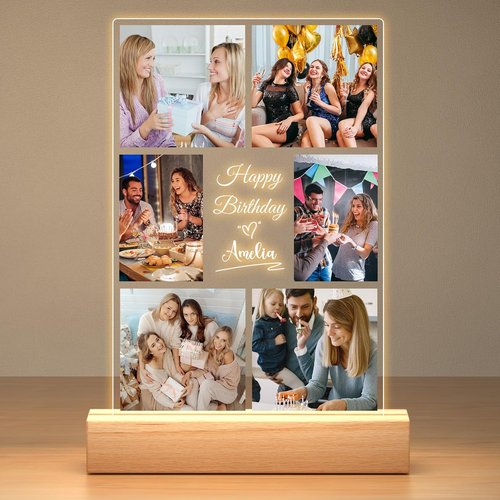 Jkolalin Personalized Picture Frame - Custom Photo Frame with Night Light | Ideal Birthday Gift for Friends