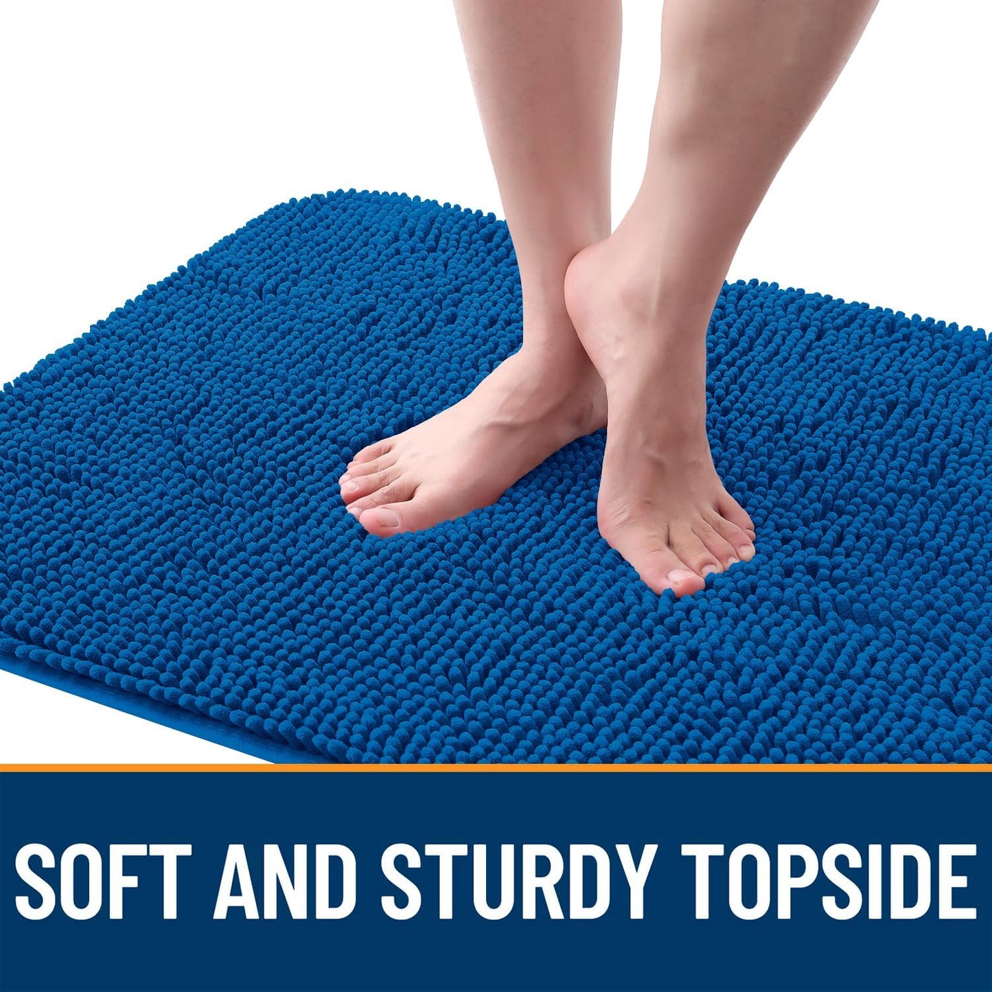 OLANLY Dog Door Mat - Absorbent Non-Slip Washable Doormat for Muddy Paws | 24x16 Deep Navy Blue