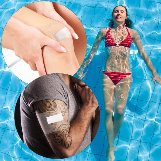 Woanger 240 Pieces Transparent Stretch Adhesive Bandage Waterproof Bandage Transparent Film Dressing Clear Waterproof Tattoo Shower Patch Film Swimming Cover, 6 Sizes