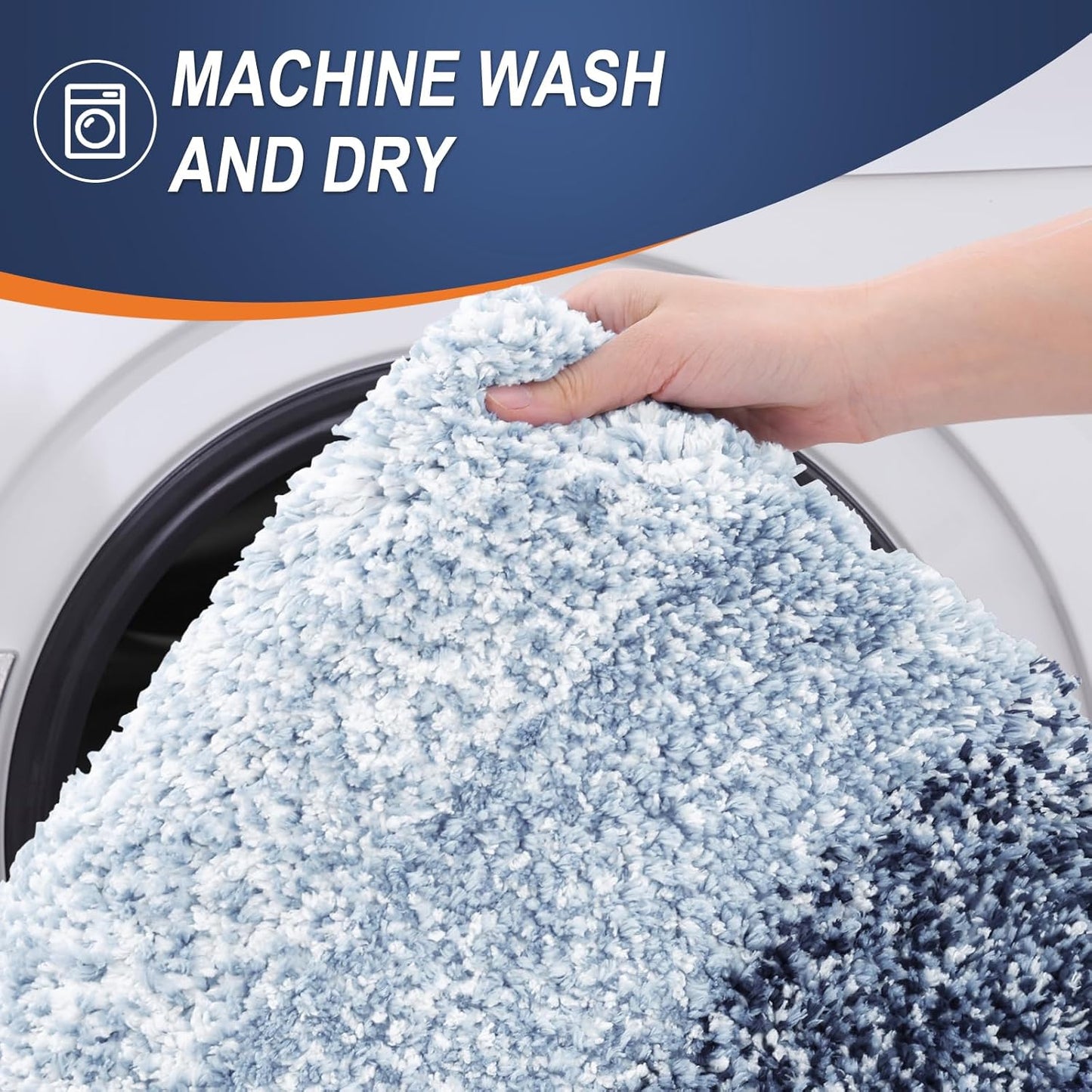 OLANLY Bathroom Rugs - Extra Soft Microfiber Mat, Quick Dry & Machine Washable - 30x20, Navy Blue