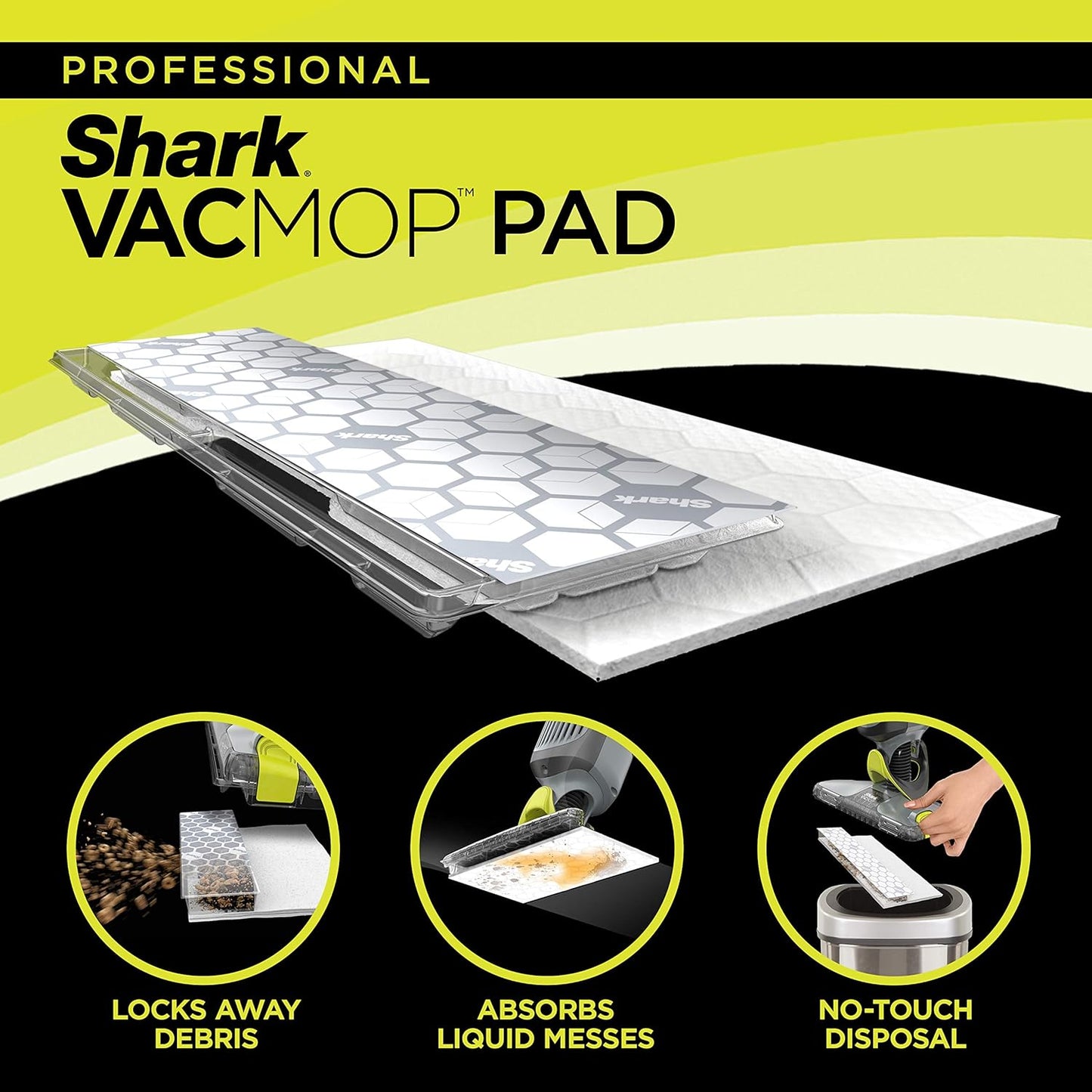 Shark VACMOP Disposable Hard Floor Pad Refills - No-Touch Disposal for All Sealed Floors | 46 Count